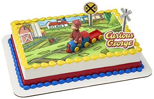 DecoPac DecoSet® Curious George Train Cake Topper, 4-Piece Set, Keepsake Figures for Hours of Fun, Create an Adorable Birthday Centerpiece - Image 3