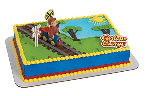 DecoPac DecoSet® Curious George Train Cake Topper, 4-Piece Set, Keepsake Figures for Hours of Fun, Create an Adorable Birthday Centerpiece - Image 4