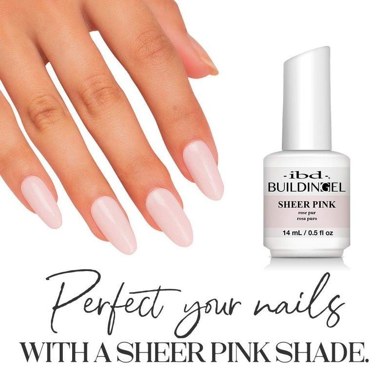 IBD Building Gel Sheer Pink â€“ Hard Builder Gel for Nails Extensions, Soak-Off UV/LED Nail Enhancement for Strong Natural Nails, 0.5 oz - Image 2
