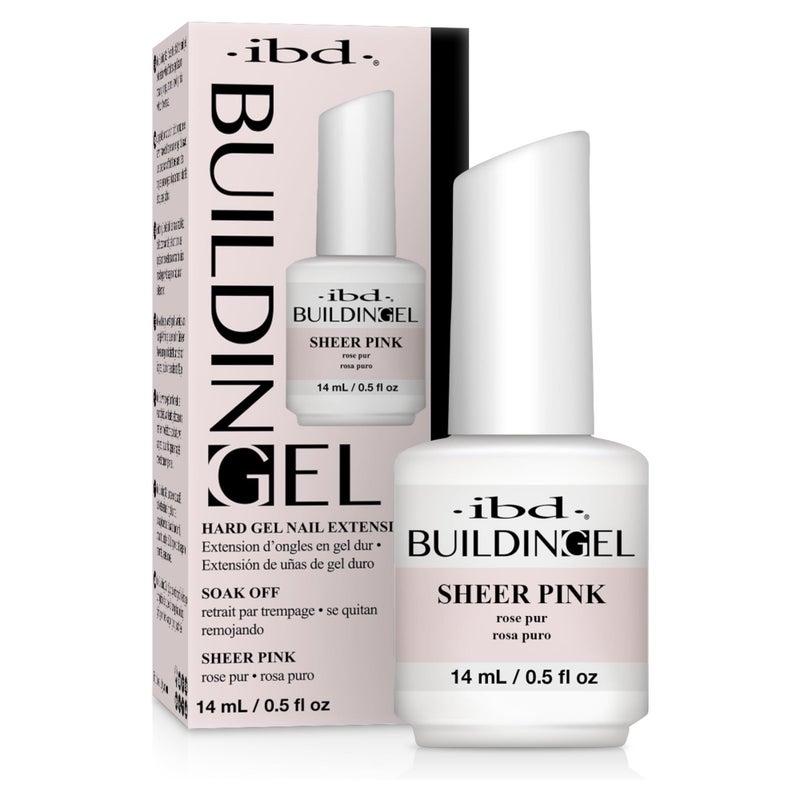 IBD Building Gel Sheer Pink â€“ Hard Builder Gel for Nails Extensions, Soak-Off UV/LED Nail Enhancement for Strong Natural Nails, 0.5 oz - Image 1