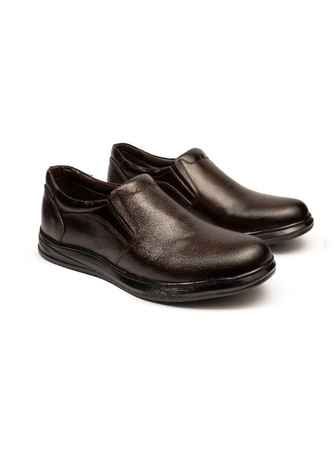 حذاء لوفر رجالي كلاسيكي بدون أربطة من الجلد - حذاء مريح وكاجوال للعمل والأعمال والاستخدام اليومي AK6 - Image 1