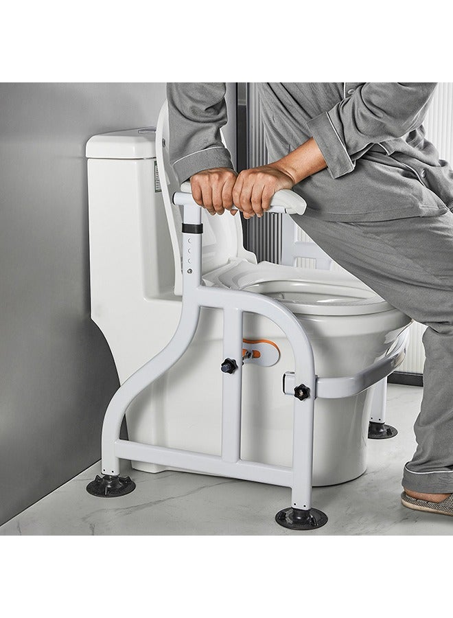 XiuWoo Handrail Toilet Safety Frames for The Elderly Solid Portable Toilet Safety Rails Bar Bathroom Toilet Safety Assist Frame Safety Aid Hand Rail for Elderly Disability Fits Most Toilets Weight Capacity 150 KG - Image 2