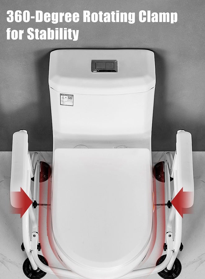 XiuWoo Handrail Toilet Safety Frames for The Elderly Solid Portable Toilet Safety Rails Bar Bathroom Toilet Safety Assist Frame Safety Aid Hand Rail for Elderly Disability Fits Most Toilets Weight Capacity 150 KG - Image 3