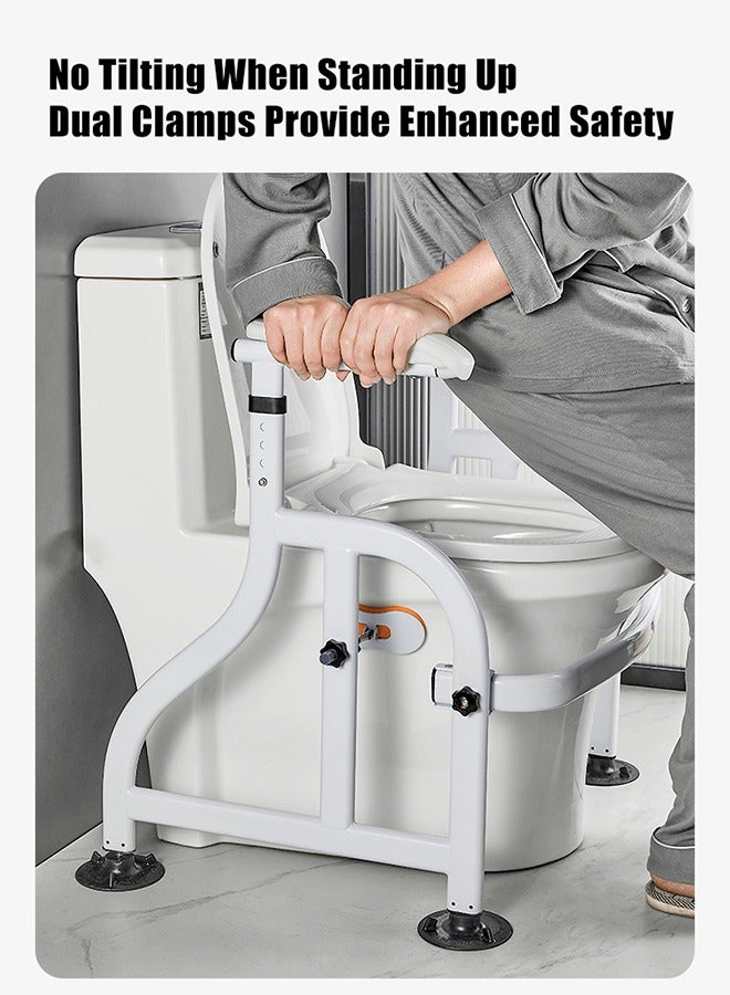 XiuWoo Handrail Toilet Safety Frames for The Elderly Solid Portable Toilet Safety Rails Bar Bathroom Toilet Safety Assist Frame Safety Aid Hand Rail for Elderly Disability Fits Most Toilets Weight Capacity 150 KG - Image 4