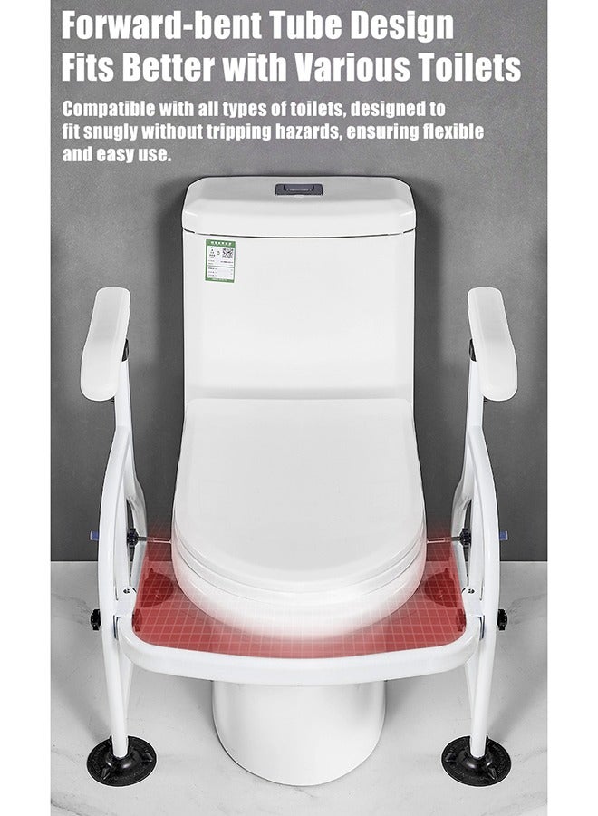 XiuWoo Handrail Toilet Safety Frames for The Elderly Solid Portable Toilet Safety Rails Bar Bathroom Toilet Safety Assist Frame Safety Aid Hand Rail for Elderly Disability Fits Most Toilets Weight Capacity 150 KG - Image 5