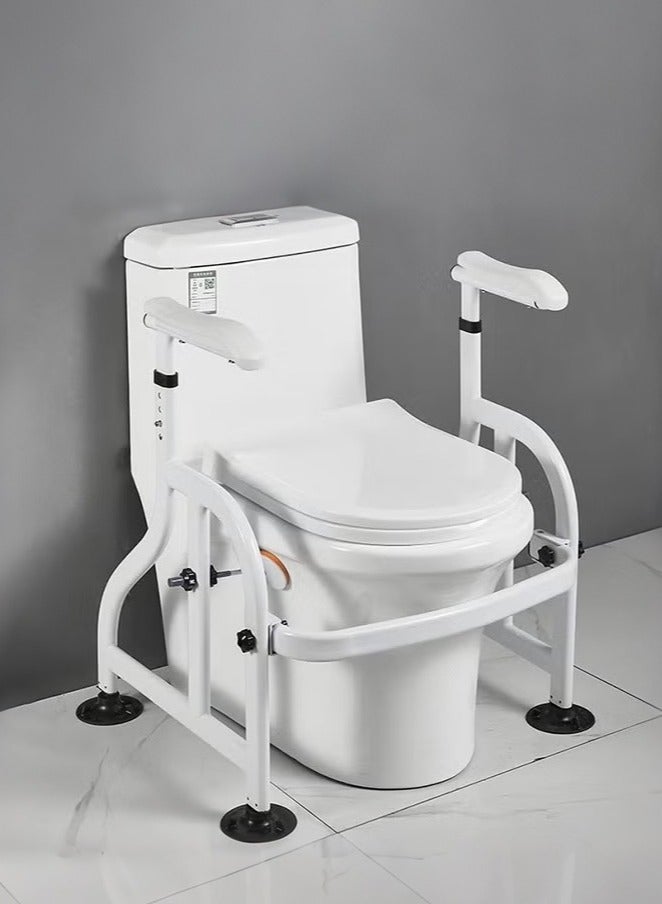 XiuWoo Handrail Toilet Safety Frames for The Elderly Solid Portable Toilet Safety Rails Bar Bathroom Toilet Safety Assist Frame Safety Aid Hand Rail for Elderly Disability Fits Most Toilets Weight Capacity 150 KG - Image 1
