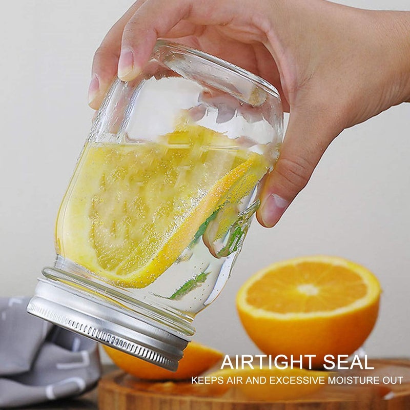 Accguan 16Pack 16oz Glass Mason Jars with Regular Airtight Lids, Clear Glass Jars Ideal for Canning, Pickling, Meal Prep, Jam, Honey, DIY Shower/Wedding Favors, Labels & Pen Included,Pint Canning Jars - Image 5