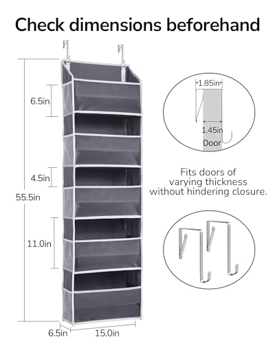 ULG 2 Pack 5tier Over the Door Organizer Dark Gray - Image 3