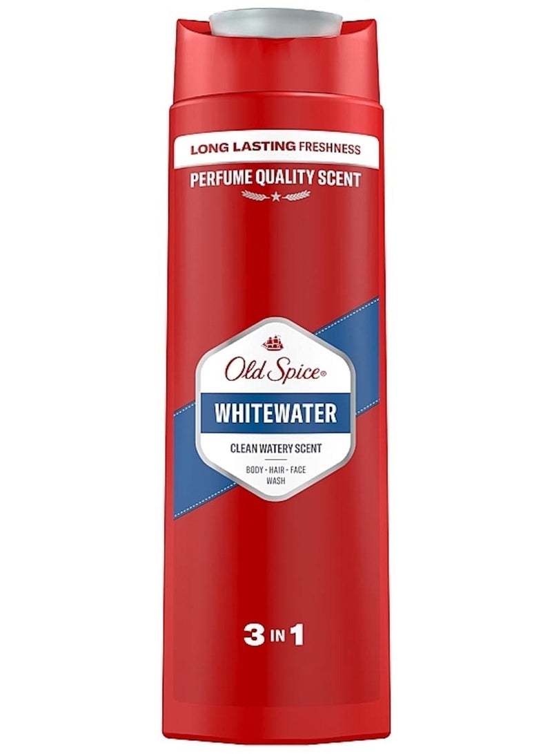 Old Spice WHITEWATER CLEAN WATERY SCENT BODY·HAIR·FACE WASH 3 IN 1 400ml