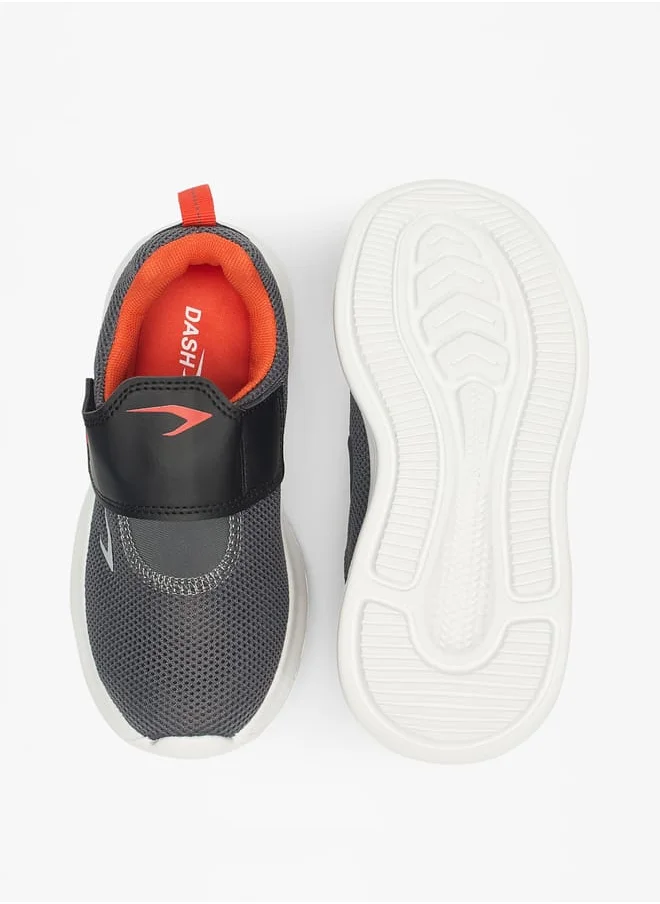 Dash Boys Textured Sports Shoes with Hook and Loop Closure