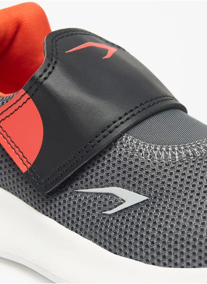 Dash Boys Textured Sports Shoes with Hook and Loop Closure