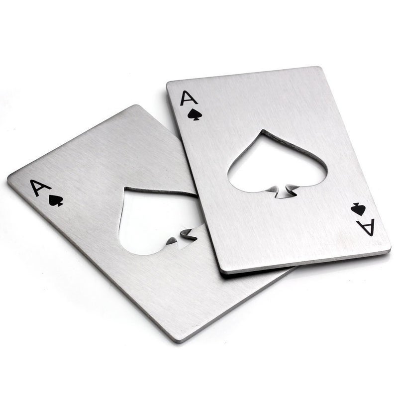 Bottle OpenerStainless Steel Credit Card Size Casino Bottle Opener for Your Wallet2 pcs