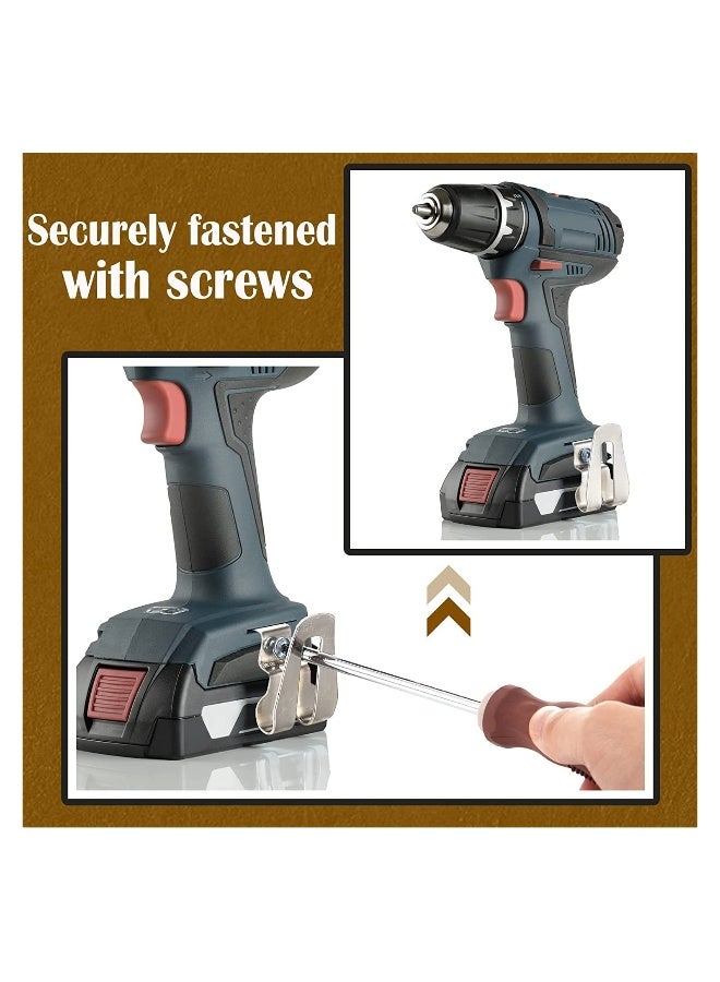 Replacement Belt Clip Hooks Stainless Steel Driver Belt Clip Drill Clip Hook Tool with Screws Power Tool Parts (8) - Image 4