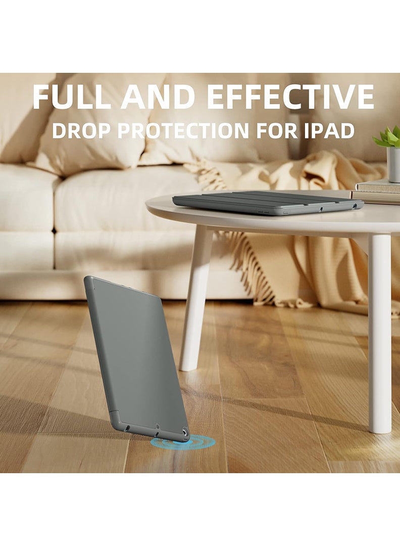 Theodor Case Compatible with iPad 10.2 Inch 2021/2020/2019, for iPad 9th/8th/7th Generation Smart Case with Pencil Holder, Protective Case with Soft TPU Back, Auto Sleep/Wake Cover, Dark Grey - Image 3