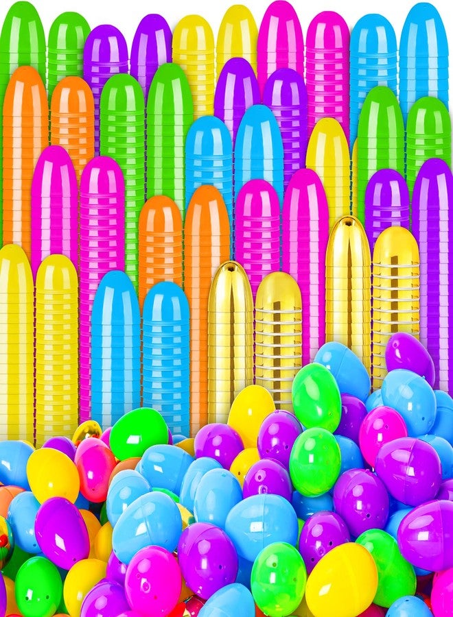 MGparty بيض عيد الفصح القابل للتعبئة من MGparty مع مفصلات تشمل بيض ذهبي، 2.3" بيض بلاستيكي فارغ بالجملة، بيض ملون زاهي لبحث بيض عيد الفصح، حشوات سلال - Image 1