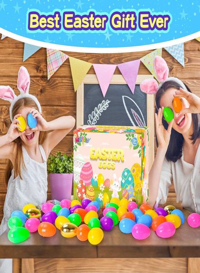 MGparty بيض عيد الفصح القابل للتعبئة من MGparty مع مفصلات تشمل بيض ذهبي، 2.3" بيض بلاستيكي فارغ بالجملة، بيض ملون زاهي لبحث بيض عيد الفصح، حشوات سلال - Image 5