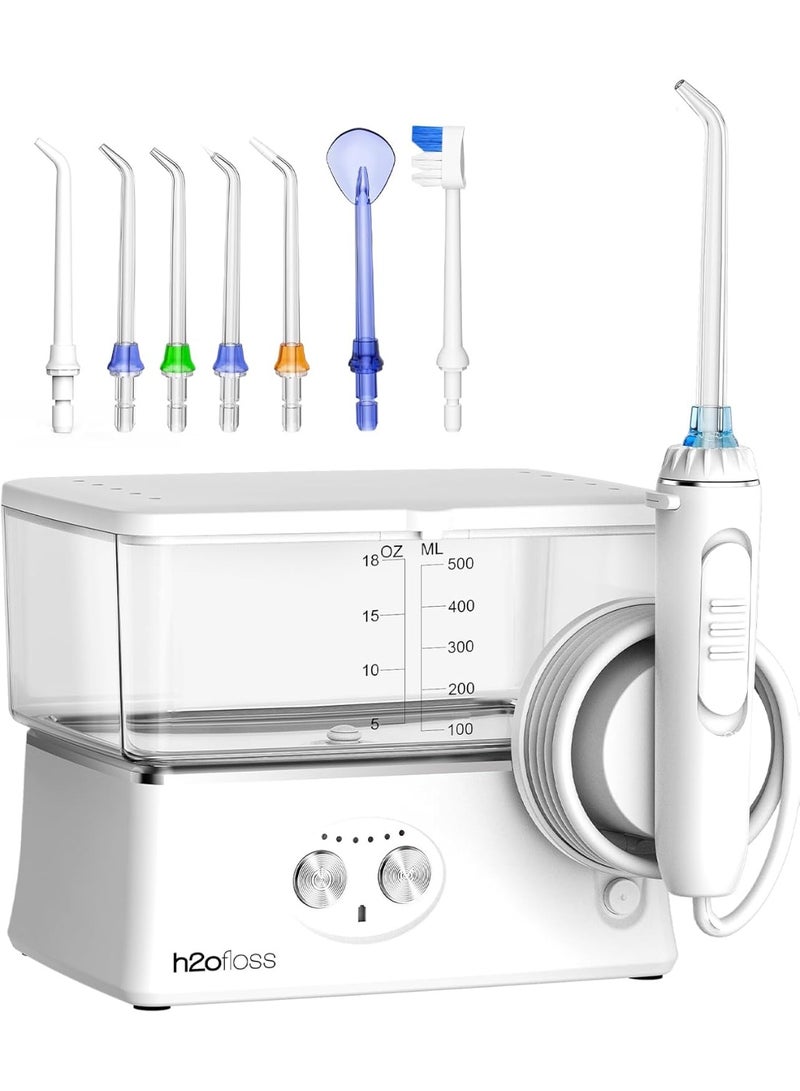 h2ofloss Water Dental Flosser Teeth Pick, H2ofloss 6 Modes Upgrade Portable Cordless Oral Irrigator, Rechargeable 570ML Traveling Waterflosser IPX7 Waterproof Water Dental Picks for Teeth Cleaning White white - Image 1