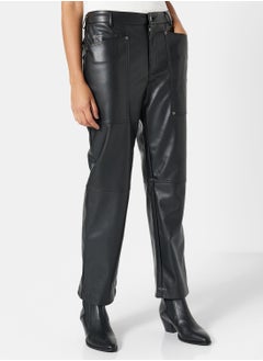 PU Coated Straight Fit Pants