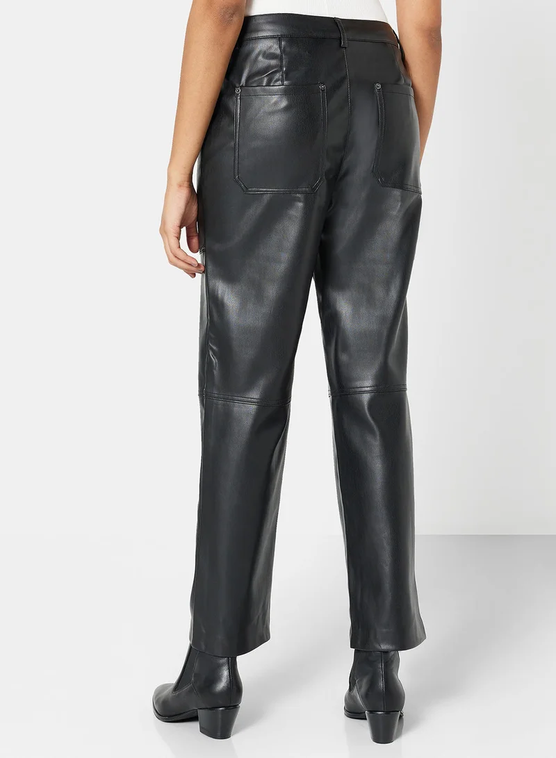 ONLY PU Coated Straight Fit Pants