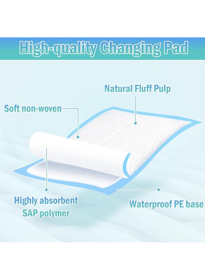 100 Pack Disposable Changing Pads Baby Disposable Underpads Waterproof Diaper Changing Pad Breathable Underpads Bed Table Protector Mat 17 Inches X 13 Inches - Image 2