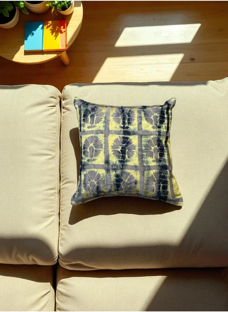 Tohfa Luxe Zohra Yellow Decorative Cushion with Filler