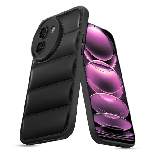 KARWAN® Puffer Edition Silicone Case Cover for Vivo T3x 5G | Scratch Resistance Mobile Cover, Camera Protection | Black - Image 1