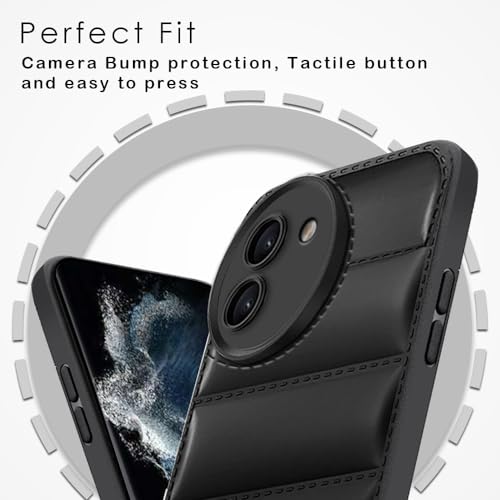 KARWAN® Puffer Edition Silicone Case Cover for Vivo T3x 5G | Scratch Resistance Mobile Cover, Camera Protection | Black - Image 2