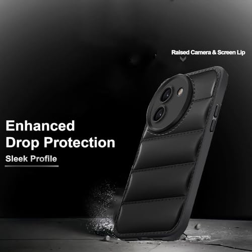 KARWAN® Puffer Edition Silicone Case Cover for Vivo T3x 5G | Scratch Resistance Mobile Cover, Camera Protection | Black - Image 4