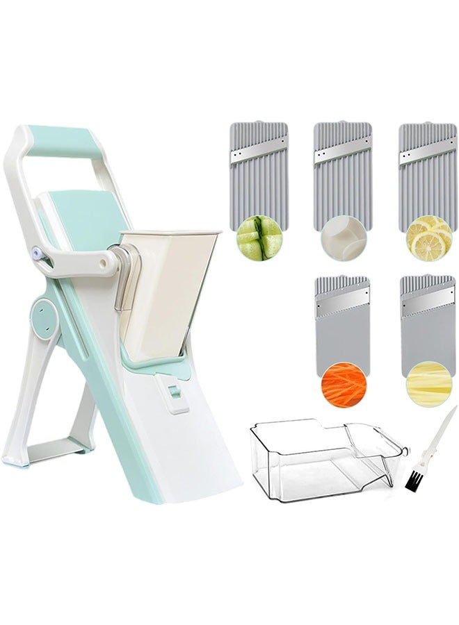 Arabest Vegetable Cutter, Upgraded X-Type Vegetable Cutter, Mandolin Slicer with 5 Blades and Cleaning Brush, Vegetable Food Chopper Potato Chip Cutter, Kitchen Vegetable Cutter - Image 1