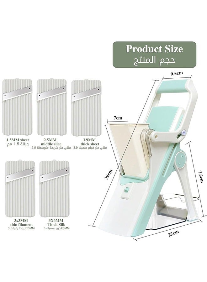 Arabest Vegetable Cutter, Upgraded X-Type Vegetable Cutter, Mandolin Slicer with 5 Blades and Cleaning Brush, Vegetable Food Chopper Potato Chip Cutter, Kitchen Vegetable Cutter - Image 3