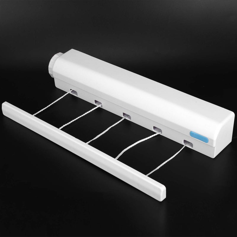 Clothesline Automatic Telescopic Clothesline Wall Mounted Retractable Clothes Drying Rack Rope with Hook for Indoor Outdoor Supplies Punching Installation Five Ropes