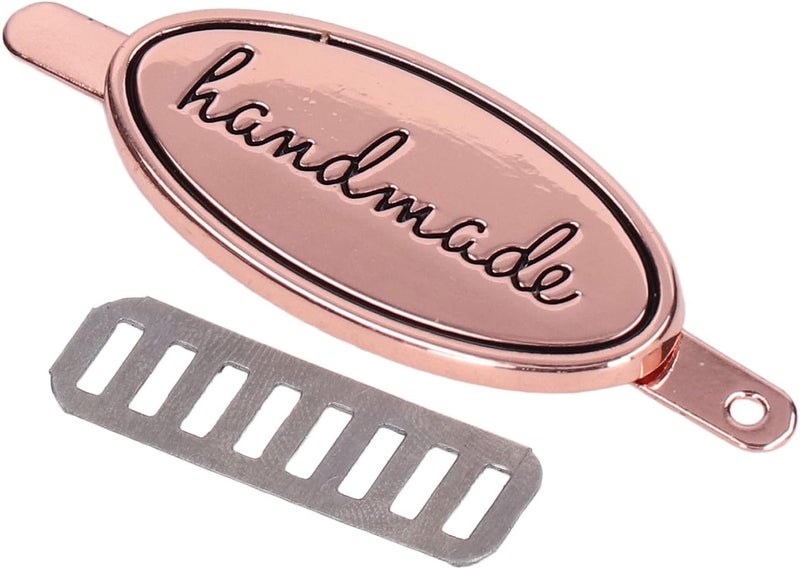 Hztyyier Hztyyier Metal Handmade Tag Labels DIY Bag Label Alloy Tag Crafts Jewelry Making Sewing Decoration Rose Gold 5 Sets - Image 2