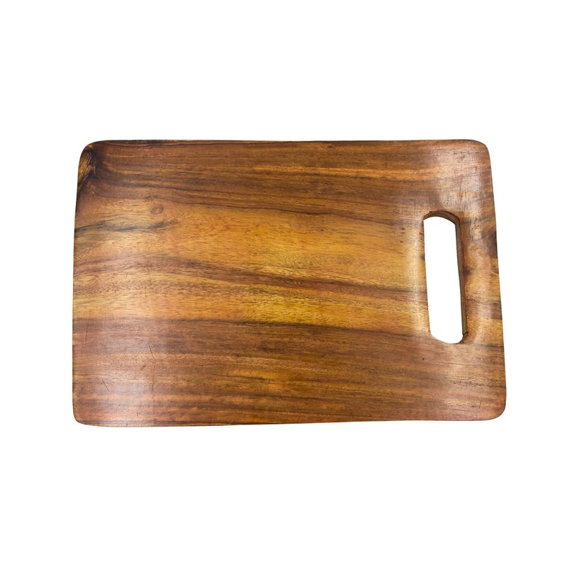 Natriel Handcrafted Wooden Chopping Board EcoFriendly Durable Kitchen Essential Tray Serving Set Pack of 1 Reatangular Round RactangularBrown12X8 inch - Image 4