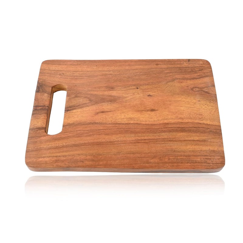 Natriel Handcrafted Wooden Chopping Board EcoFriendly Durable Kitchen Essential Tray Serving Set Pack of 1 Reatangular Round RactangularBrown12X8 inch - Image 3