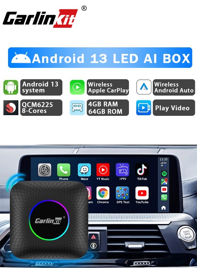كار لينكيت 2024 CarlinKit CarPlay Ai Box أندرويد 13 ثماني النواة لاسلكي CarPlay أندرويد السيارات الذكية سيارة الوسائط المتعددة تدفق صندوق التلفزيون - Image 1