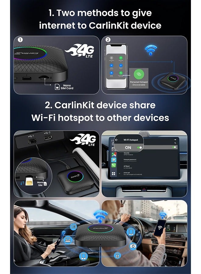 كار لينكيت 2024 CarlinKit CarPlay Ai Box أندرويد 13 ثماني النواة لاسلكي CarPlay أندرويد السيارات الذكية سيارة الوسائط المتعددة تدفق صندوق التلفزيون - Image 5