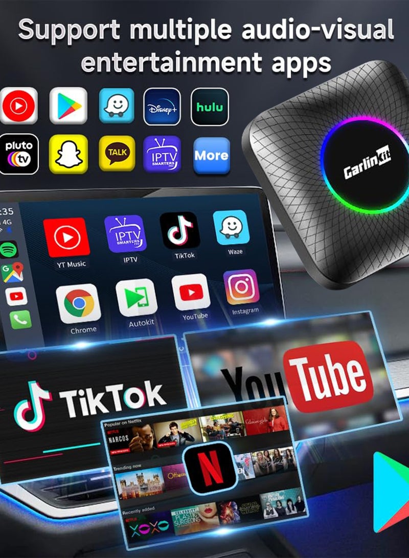 كار لينكيت 2024 CarlinKit CarPlay Ai Box أندرويد 13 ثماني النواة لاسلكي CarPlay أندرويد السيارات الذكية سيارة الوسائط المتعددة تدفق صندوق التلفزيون - Image 2
