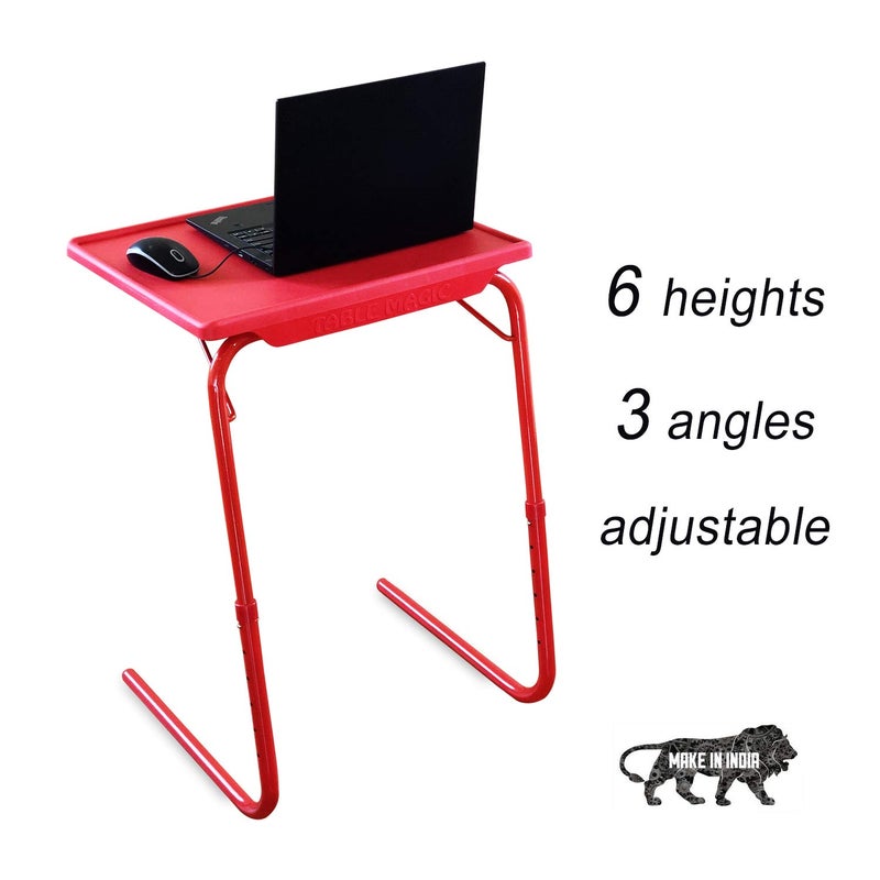 Table Magic Height Adjustable Lapdesk Multipurpose Work At Home Study Table Cherry Red Large - Image 4