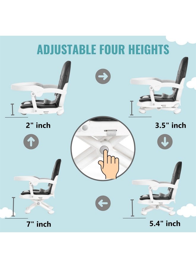 Dream On Me Munch N Go Booster Seat for Dining Table, Lightweight Compact Fold Travel Booster Seat, 3-in-1 Convertible, Four Level Height Adjustment and Easy Tray Removal - Image 4