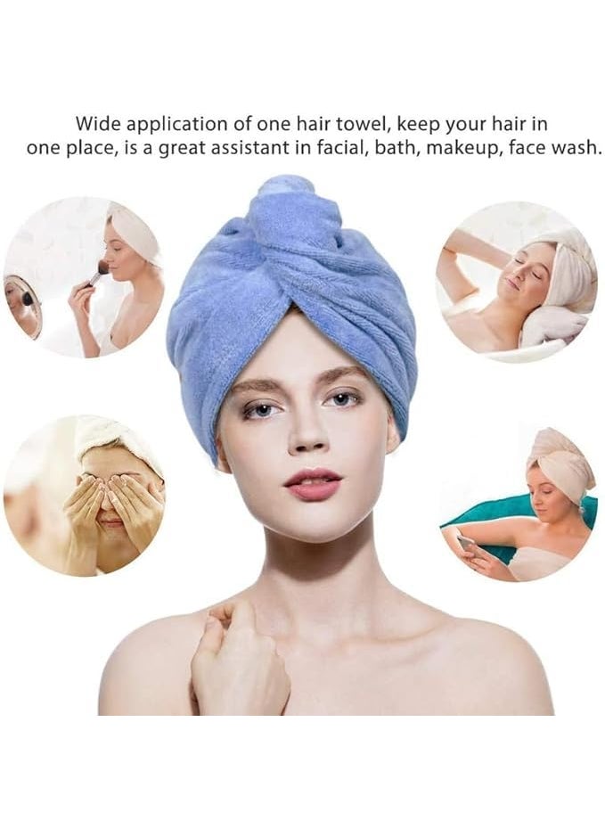 Bstar Bstar Women Hair Wrap Bath Towel Dry Shower Caps Bathrobe Hat Microfiber Super Absorbent Quick Dry Cotton Head Wrap Turbie Towel for Ladies Long Hair  - Image 3