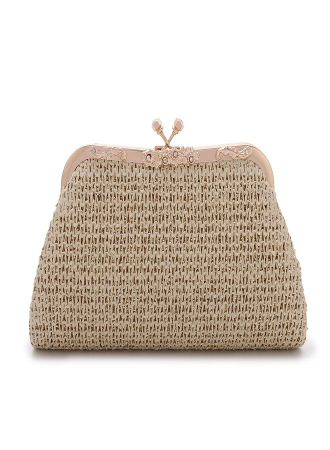 Lanpet Straw Clutch Purses for Women Summer Woven Evening Bag Crossbody Purses Boho Handbags for Vacation, Wedding - Image 1