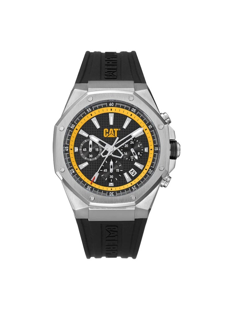Caterpillar Hexline Chrono AW.143.21.127 Black Dial Silicone Strap Men Watch
