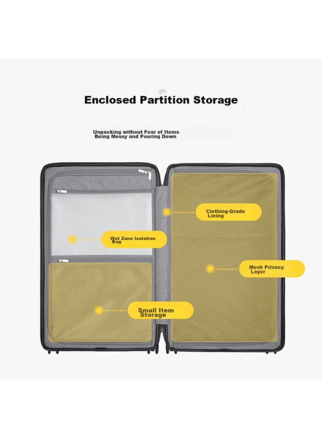 Level8 Luggage Suitcase, Uni Password Lock, Large Capacity, 360° Wheels, 26-inch Wide Handle, Travel Pc Suitcase, Green - Image 3