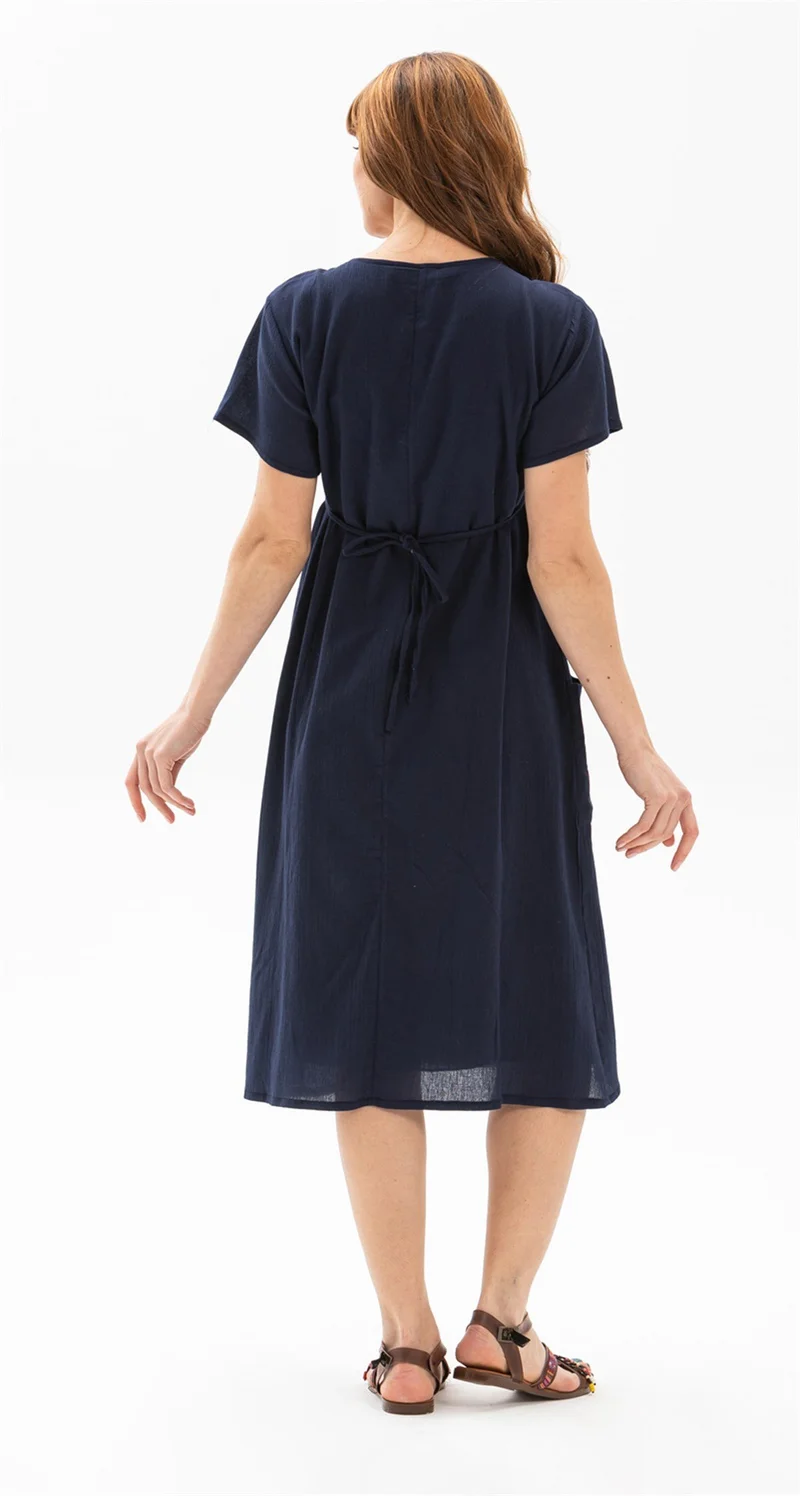 اليش شيل بيزي Embroidered Pocket Dress