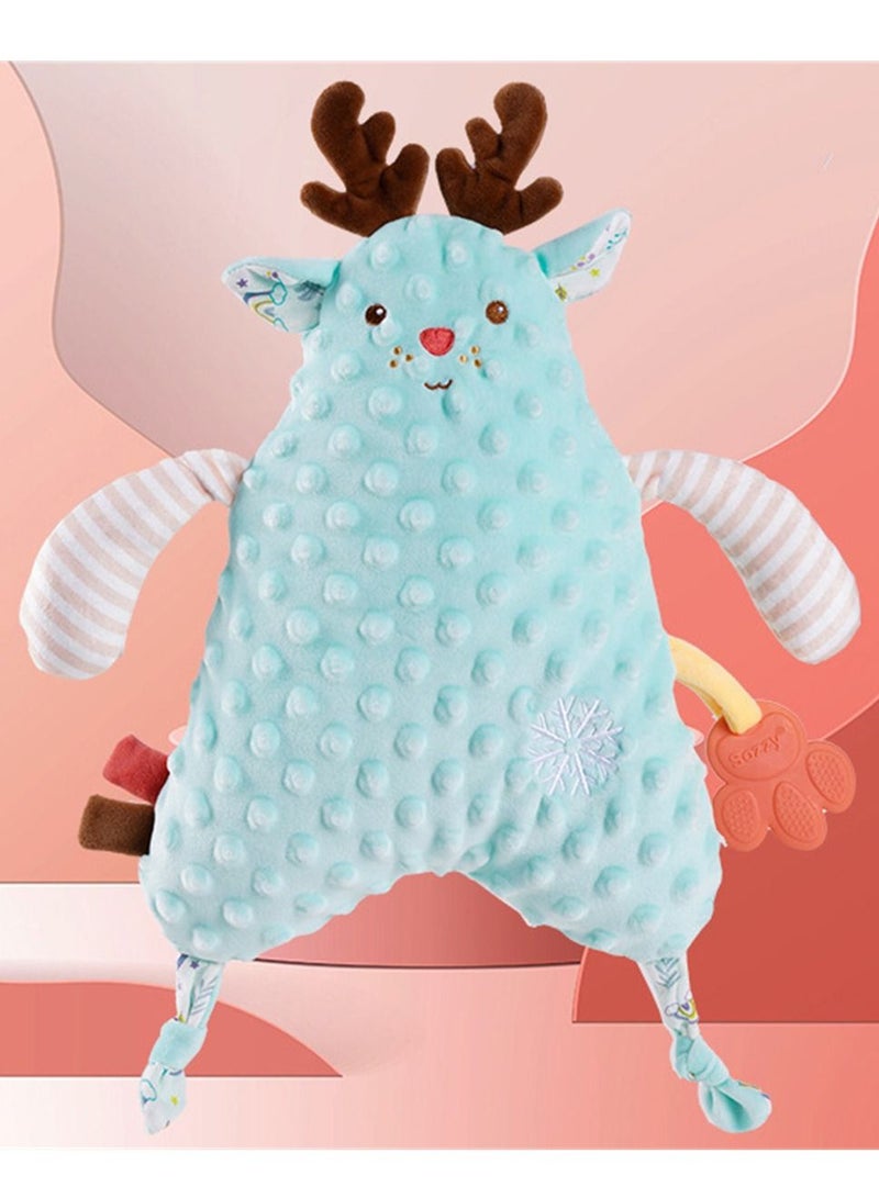Loquat Baby Comfort Pillow Plush Grip Deer Toy Baby Puzzle Puppet Sleep and Early Education Green  36*28cm