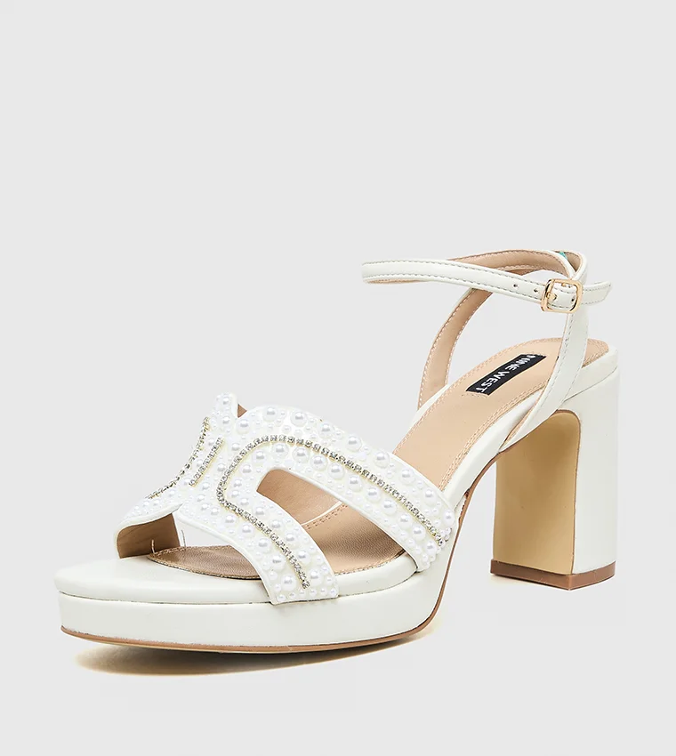 ناين ويست 259-101 02 WHITE Women Heel Sandals