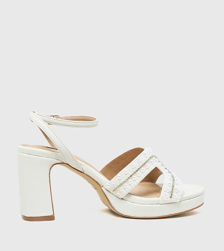 ناين ويست 259-101 02 WHITE Women Heel Sandals