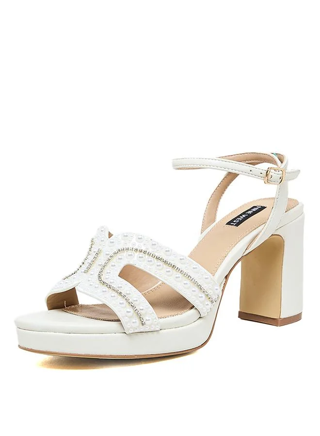 ناين ويست NINEWEST 259-101 02 SANDALS WHITE