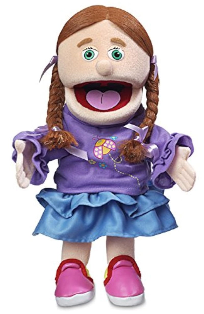 Silly Puppets 14" Amy, Peach Girl, Hand Puppet - Image 1