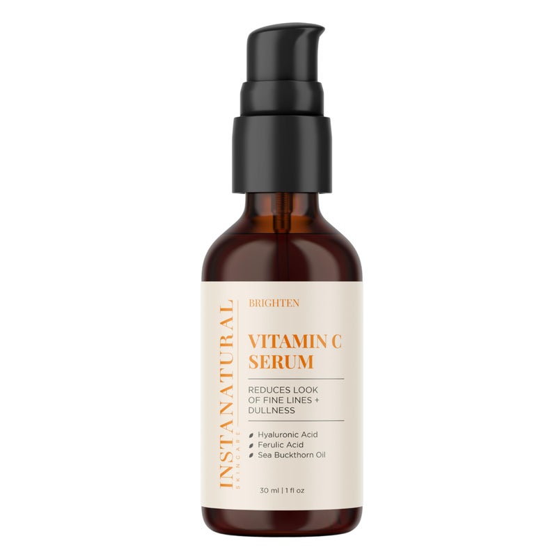 InstaNatural Vitamin C Face Serum, Brightens, Hydrates and Reduces Signs of Aging, with Vitamin C, Hyaluronic and Ferulic Acid, 1 FL Oz - Image 2
